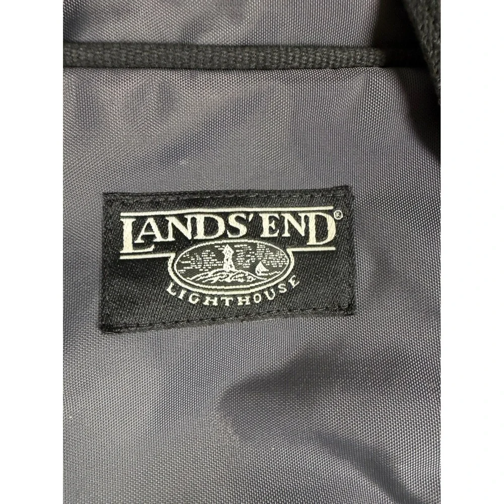Vintage 90s Lands End Lighthouse Gray Nylon Bag Double Handle Work Travel READ